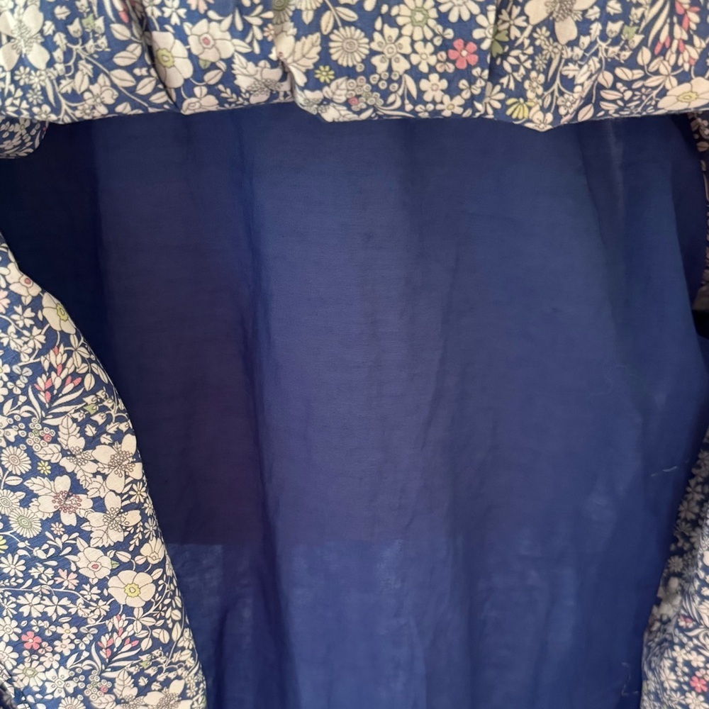 NWT J. Crew Blue Floral Tiered Liberty Long Sleeve Dress-4 - Picture 5 of 7